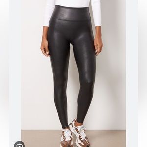 Spanx leather leggings Petite